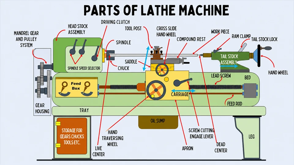 Main Components of a Lathe