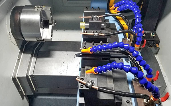 Gang-tool arrangement inside a HAISEN CNC turning center